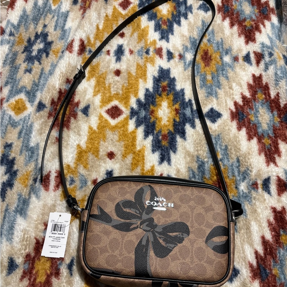 Coach Tan and Black Multi Bow PT Jamie Bag